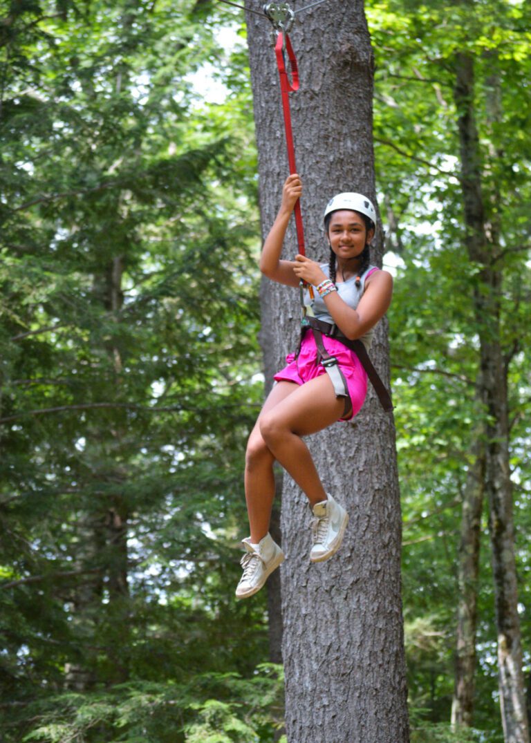 Girl on zipline