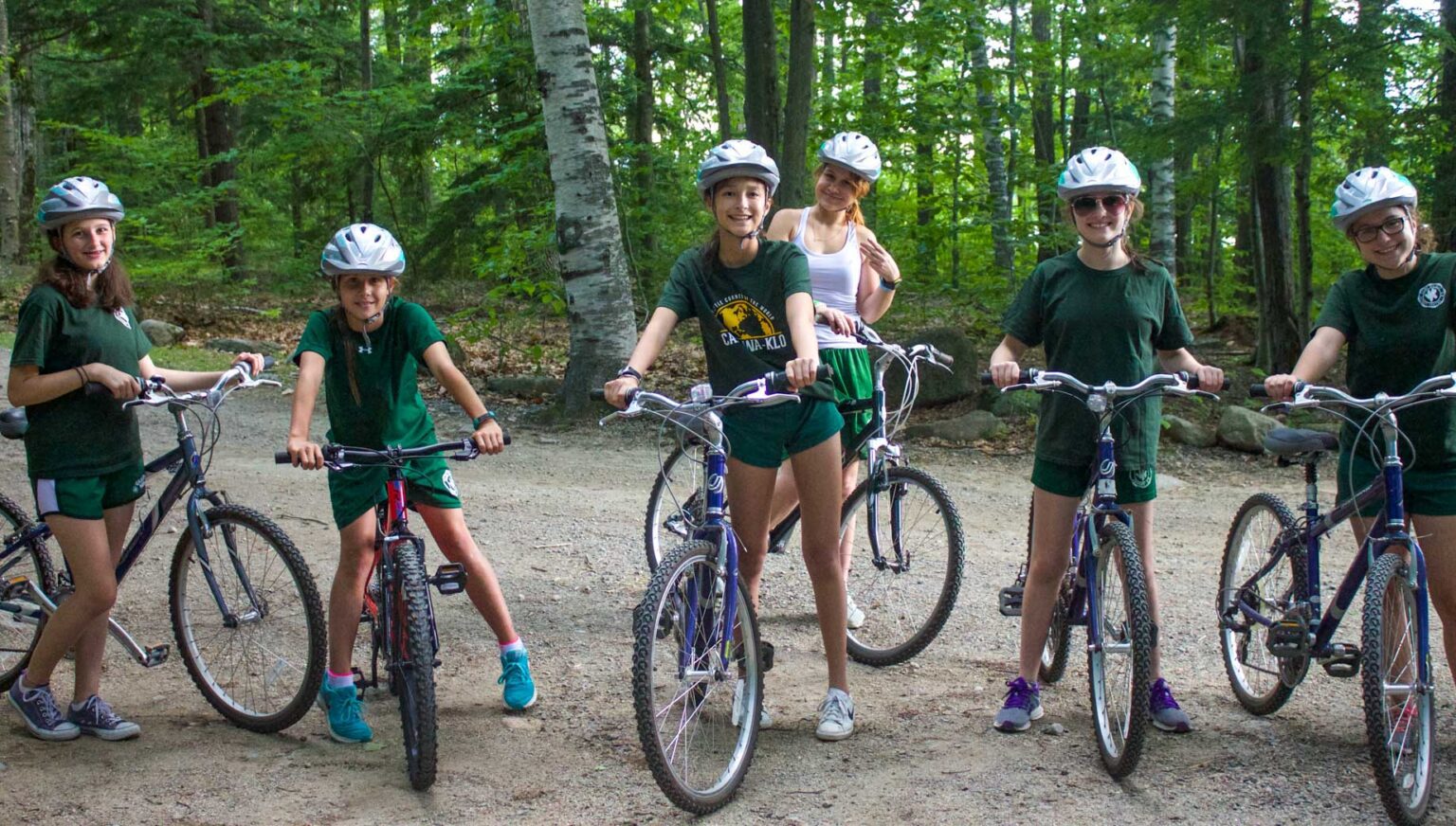 Girls on mountain bikes