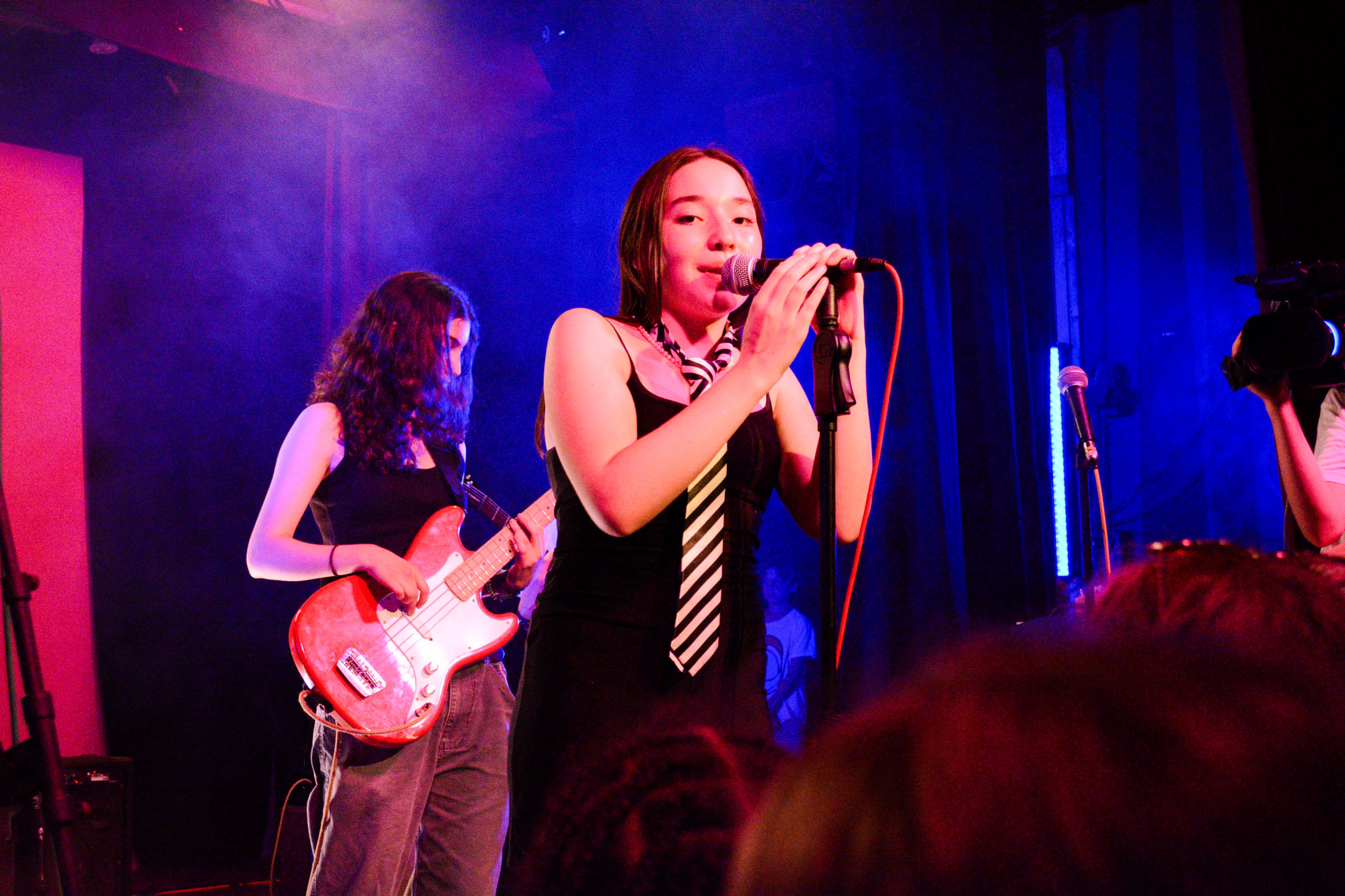 Girl rock band performing