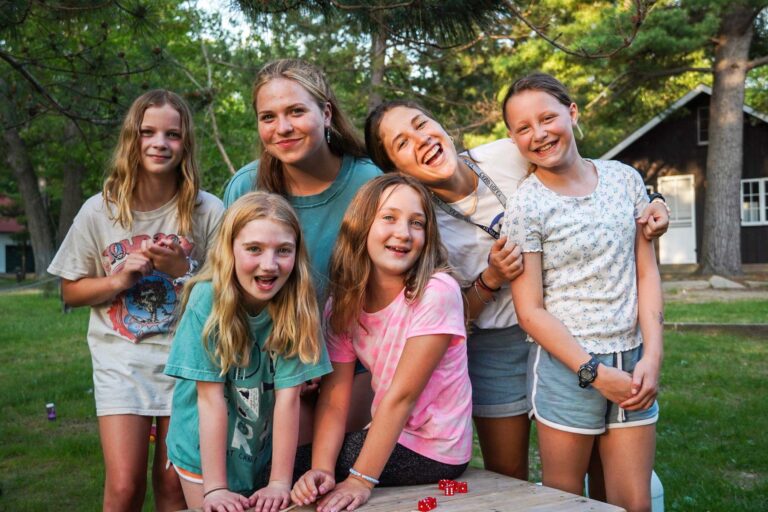 Group of happy campers