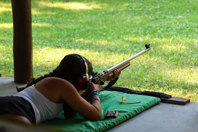Girl at riflery range