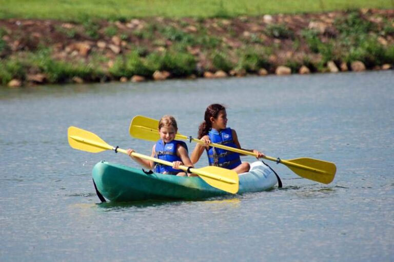 Two girls in a kayak