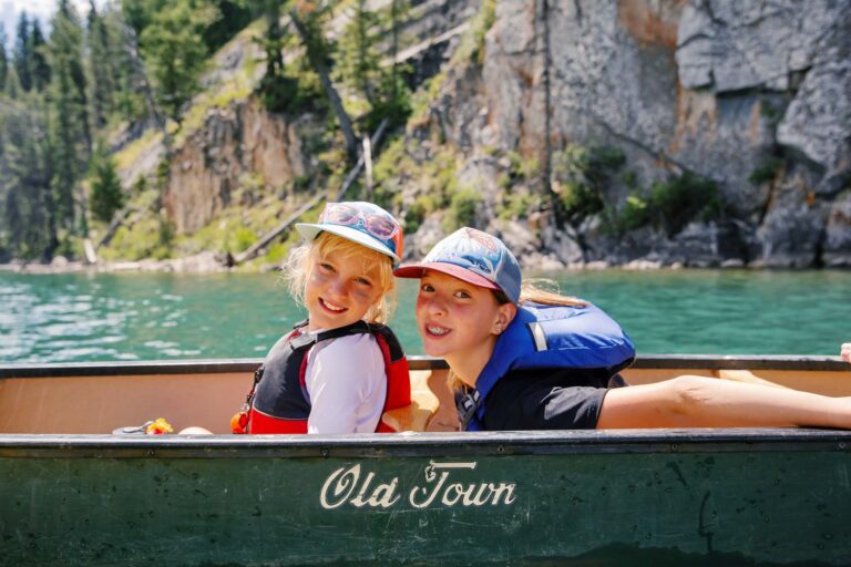 Girls in a canoe