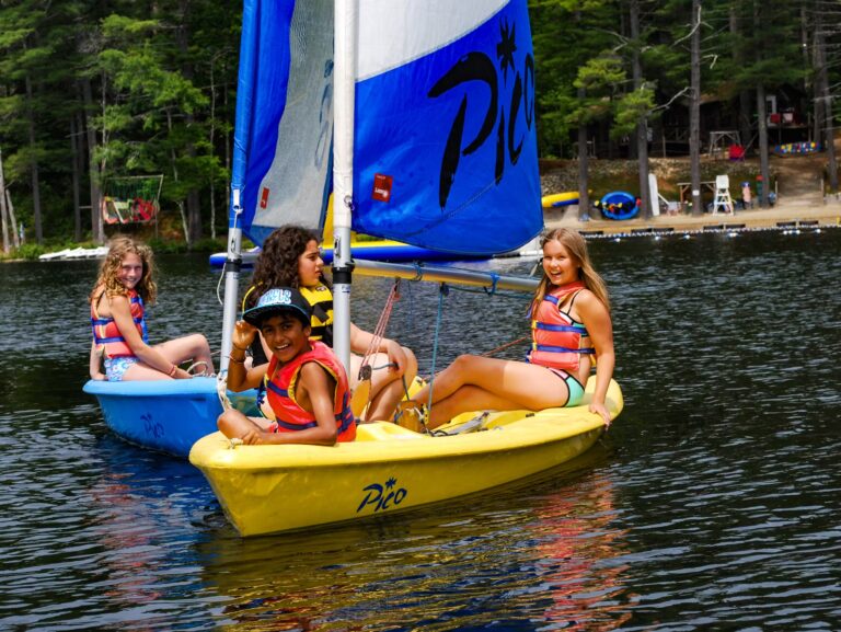 Campers in sailboats