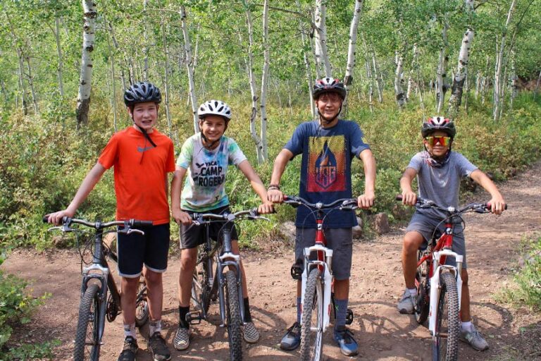 Boys on mountain bikes