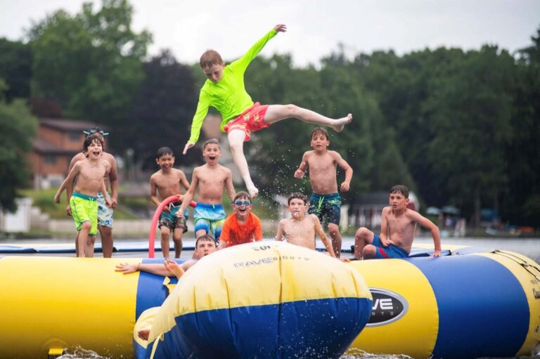 Boy getting launched from blob