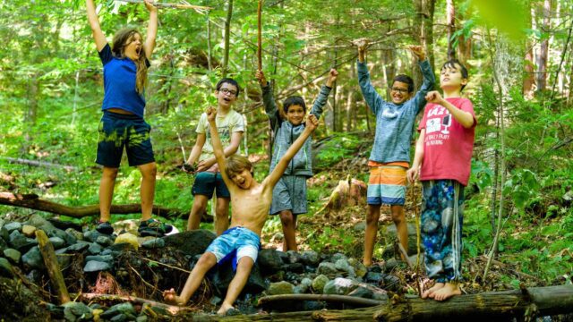 Boys out in nature