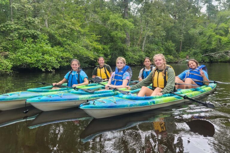 Campers in kayaks