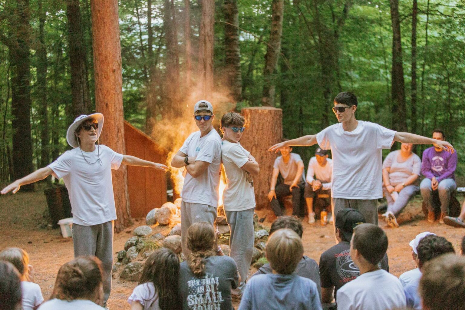 Campers performing