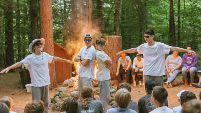 Campers performing