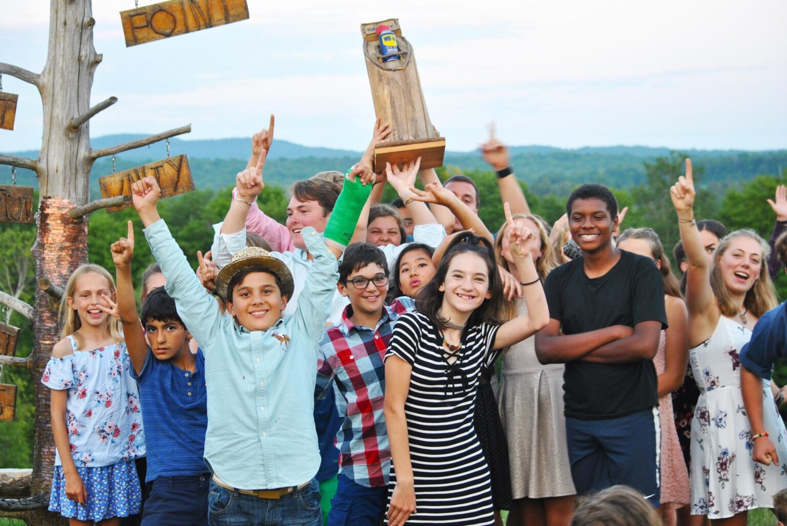 Group of happy campers