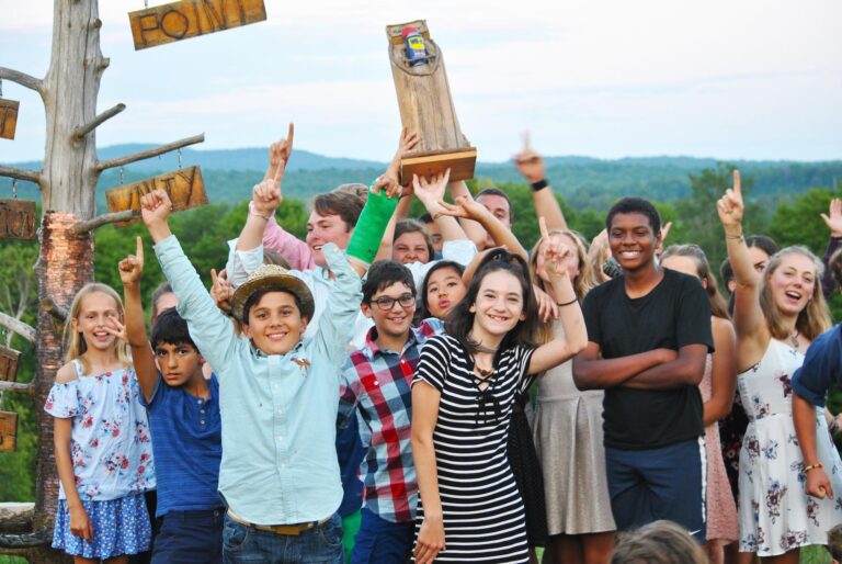 Group of happy campers