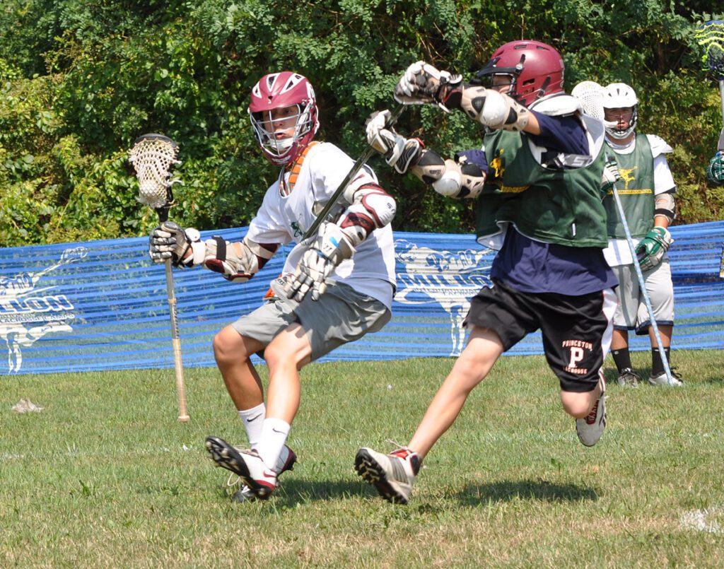 Campers playing lacrosse