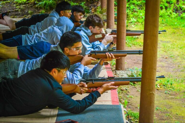 Campers at riflery range
