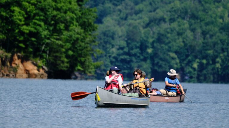Campers canoeing