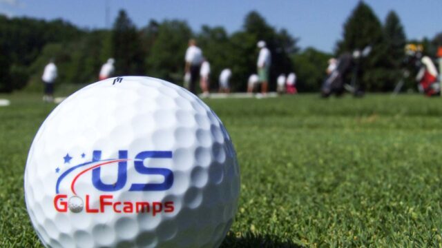 Golf ball branded with logo