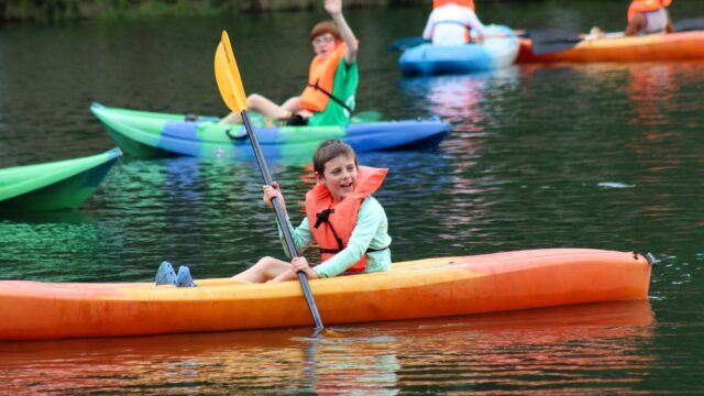 Boy on kayak