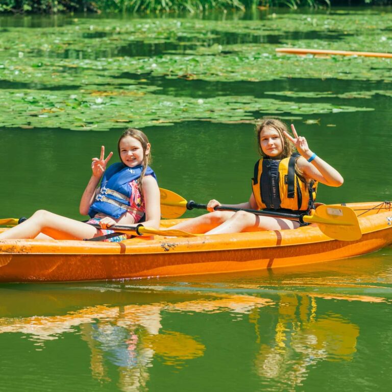 Two girls in a kayak