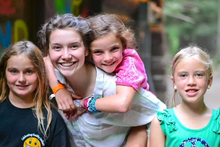 Campers with their counselor