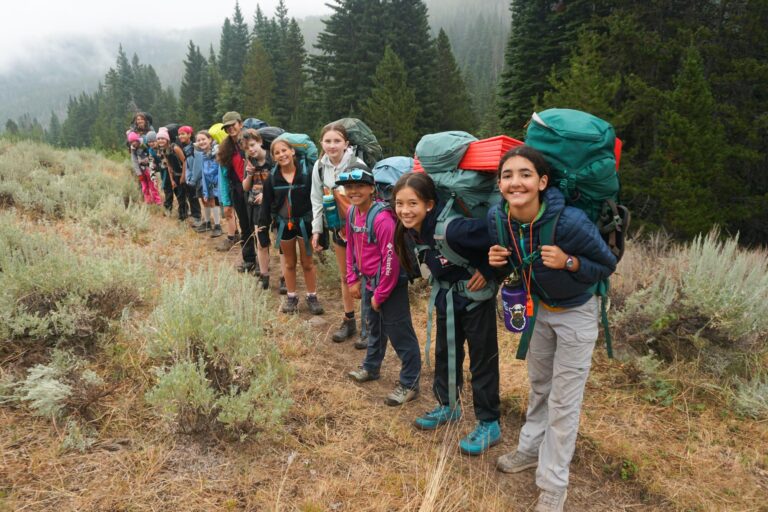 Girls backpacking