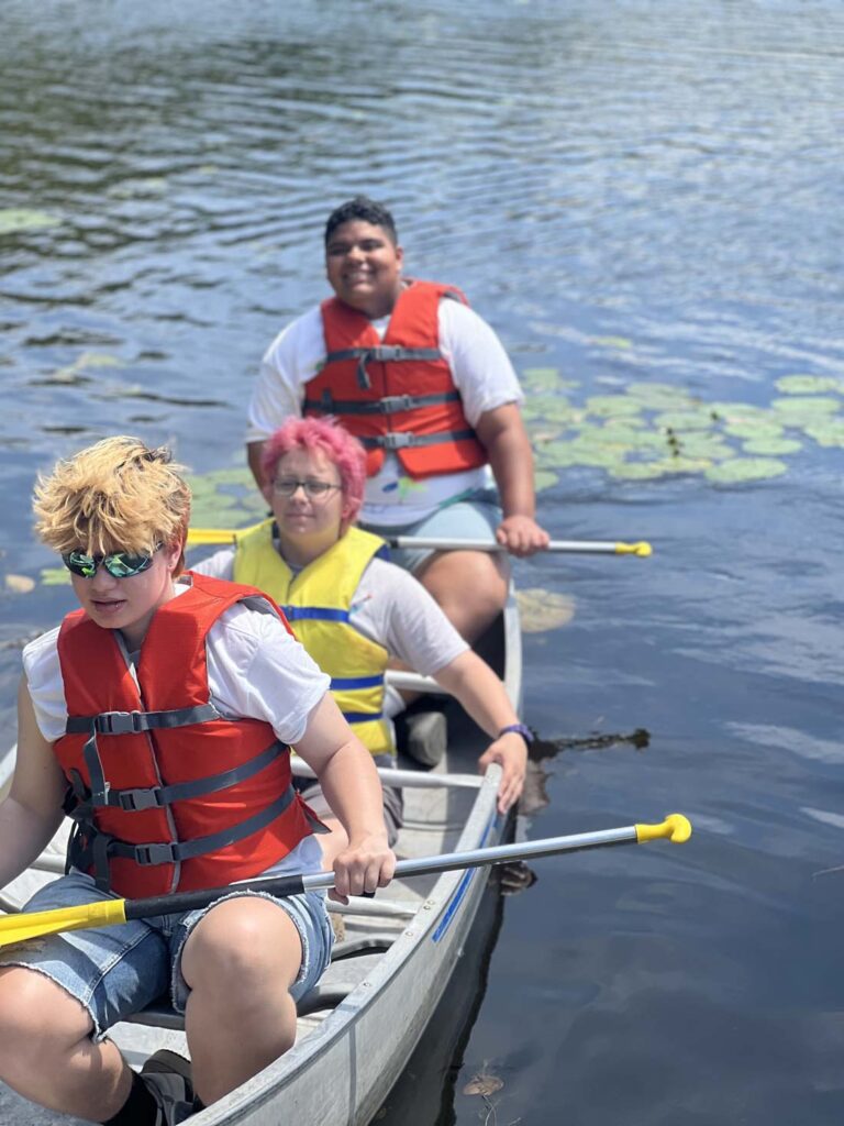 Campers in canoe