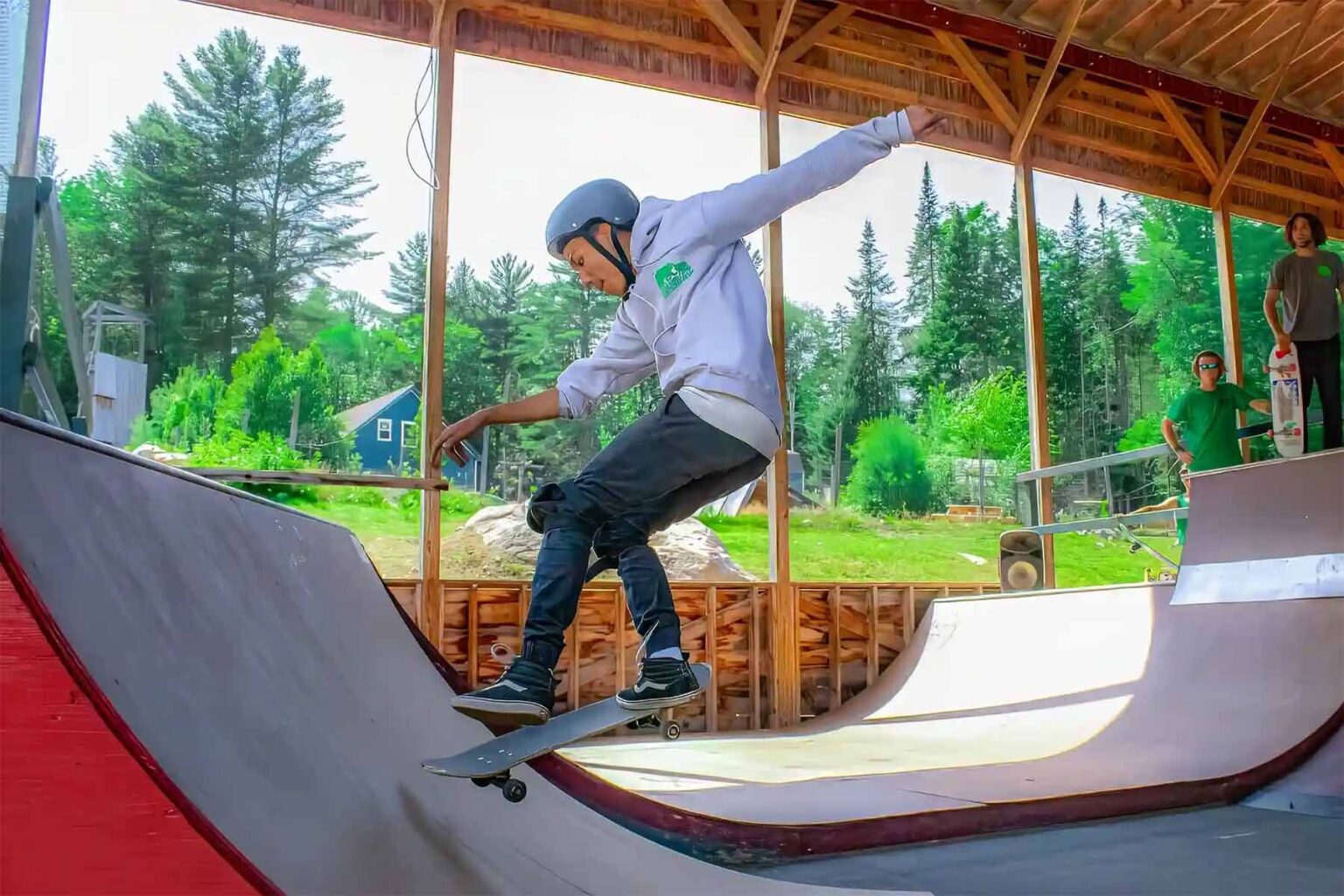 Boy skateboarding