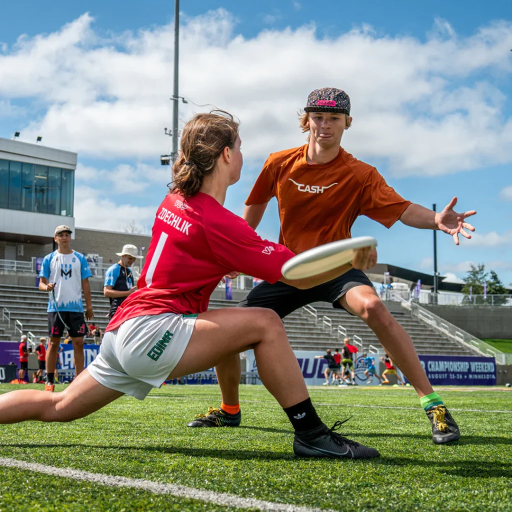 Campers playing ultimate
