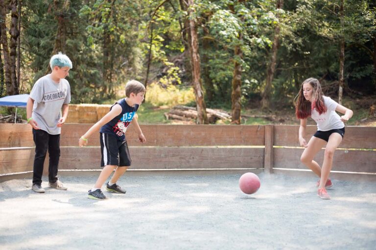 Campers playing GaGa ball
