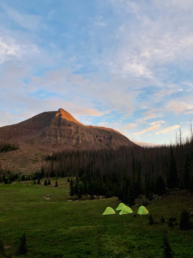 Basecamp near a beautiful mountain backdrop