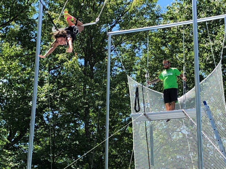 Girl on trapeze